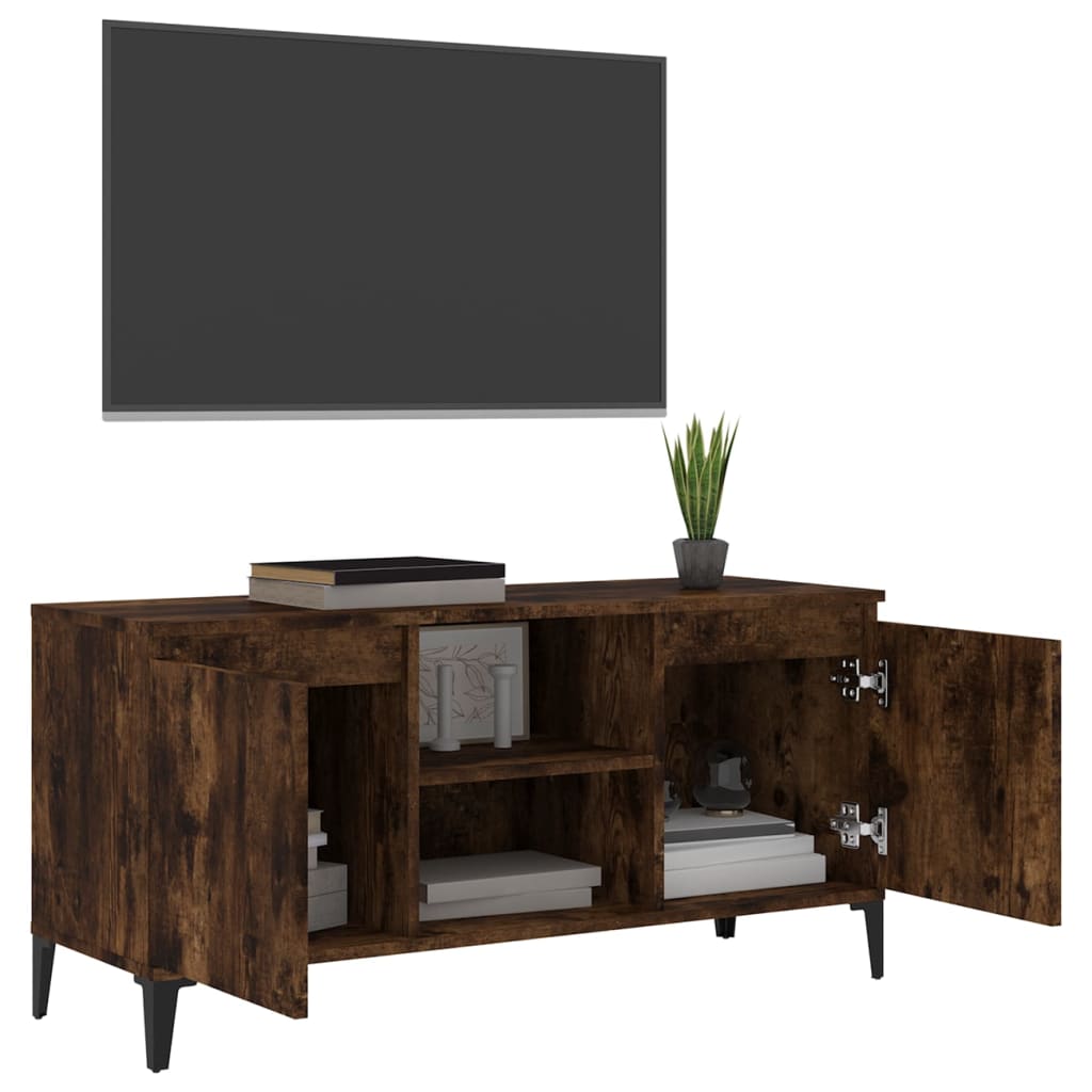 TV spintelė su metalinėmis kojelėmis, ąžuolo, 103,5x35x50cm