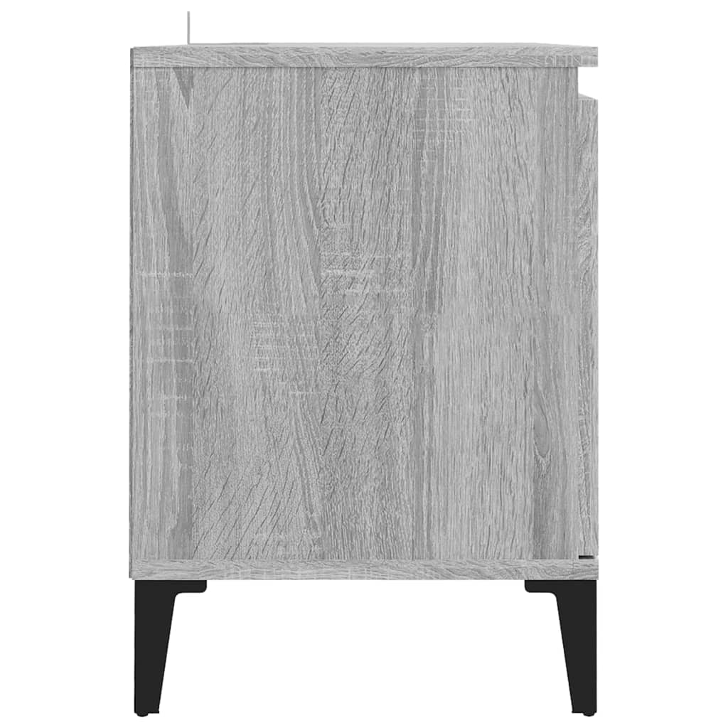 TV spintelė su metalinėmis kojomis, pilka ąžuolo, 103,5x35x50cm