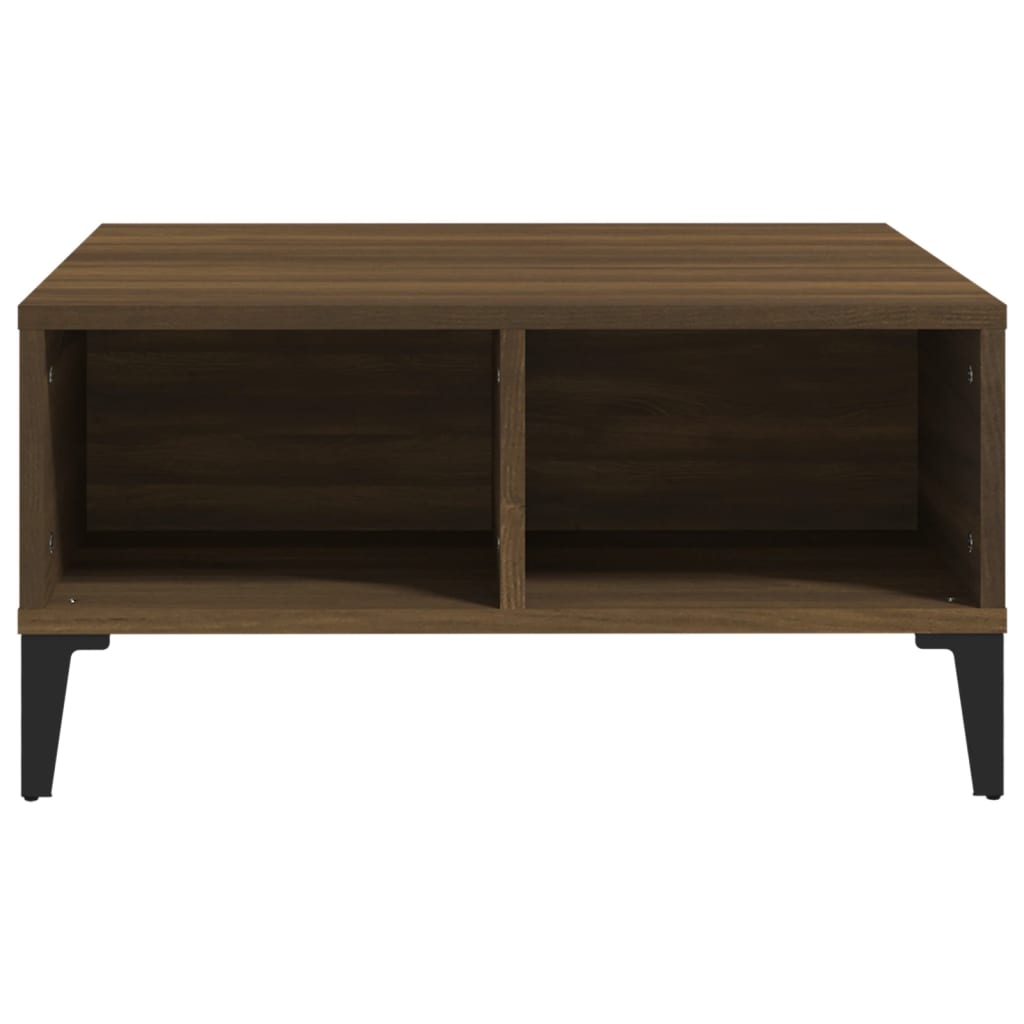 Coffee table, brown oak color, 60x60x30cm, chipboard