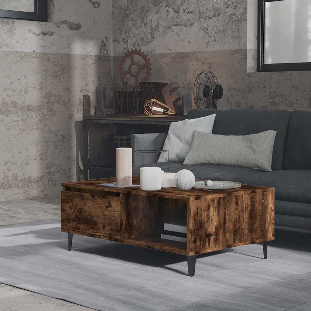 Coffee table, smoked oak, 90x60x35cm, engineered wood