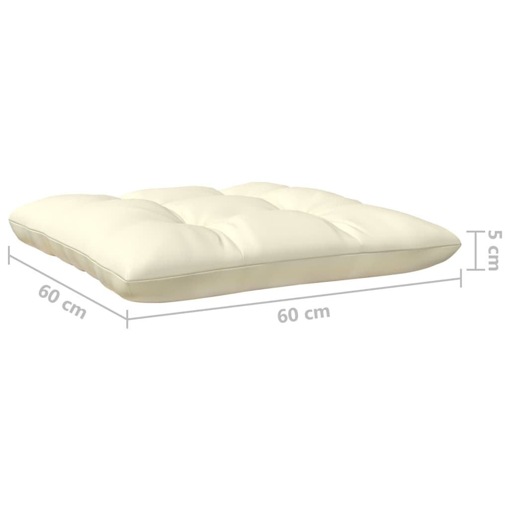 Trivietė sodo sofa su kreminėmis pagalvėlėmis, pušies masyvas