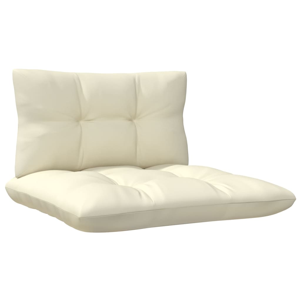 Four-seater garden sofa with cream cushions, solid pine