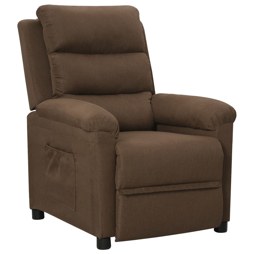 Reclining armchair, brown, fabric