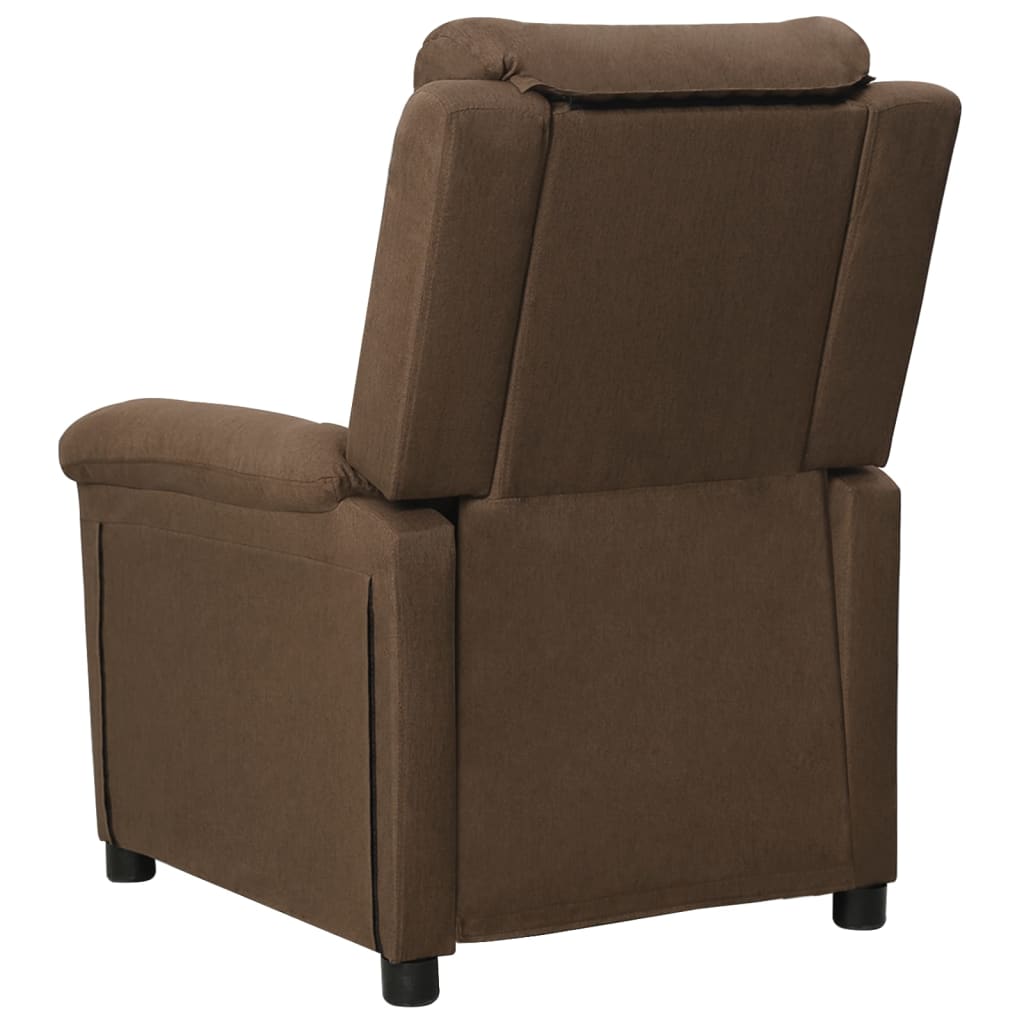 Reclining armchair, brown, fabric