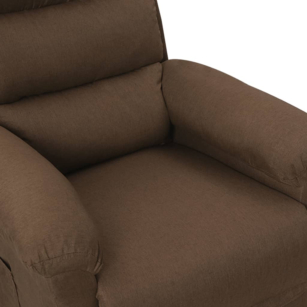 Reclining armchair, brown, fabric