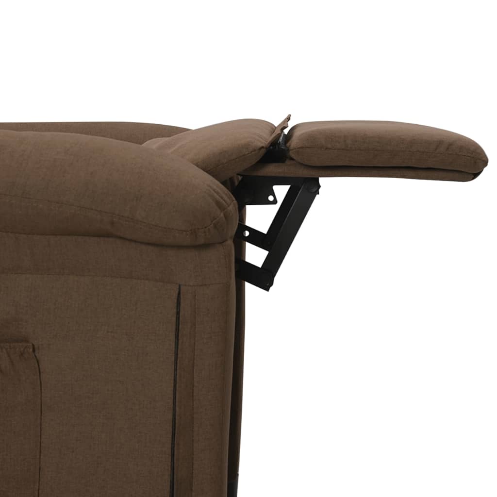 Reclining armchair, brown, fabric