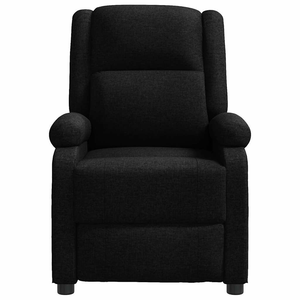 Reclining armchair, black, fabric