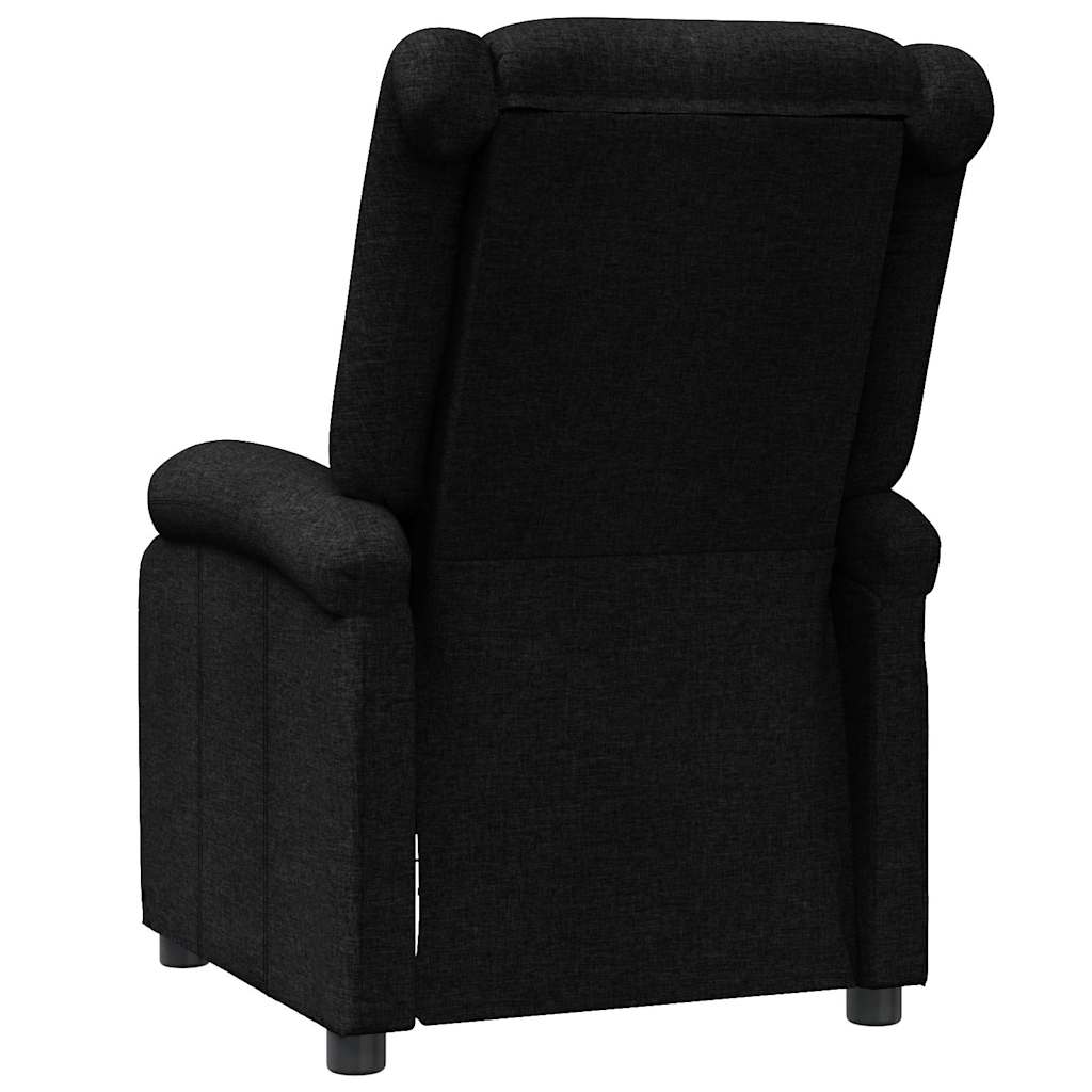Reclining armchair, black, fabric