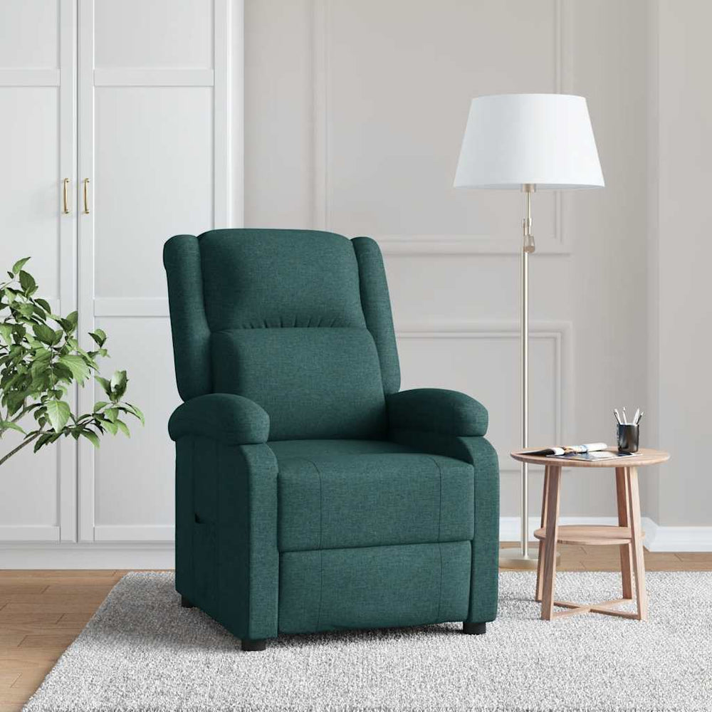 Recliner, dark green, fabric