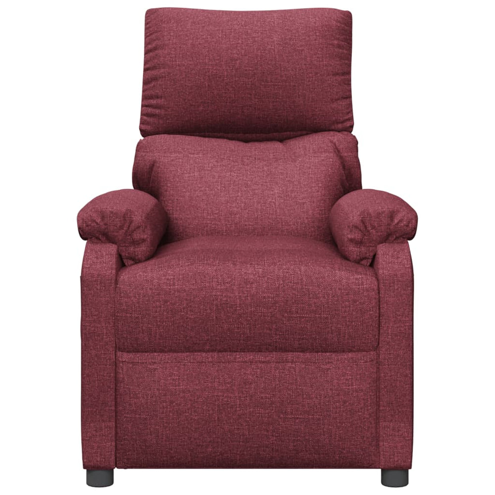 Recliner, burgundy, fabric
