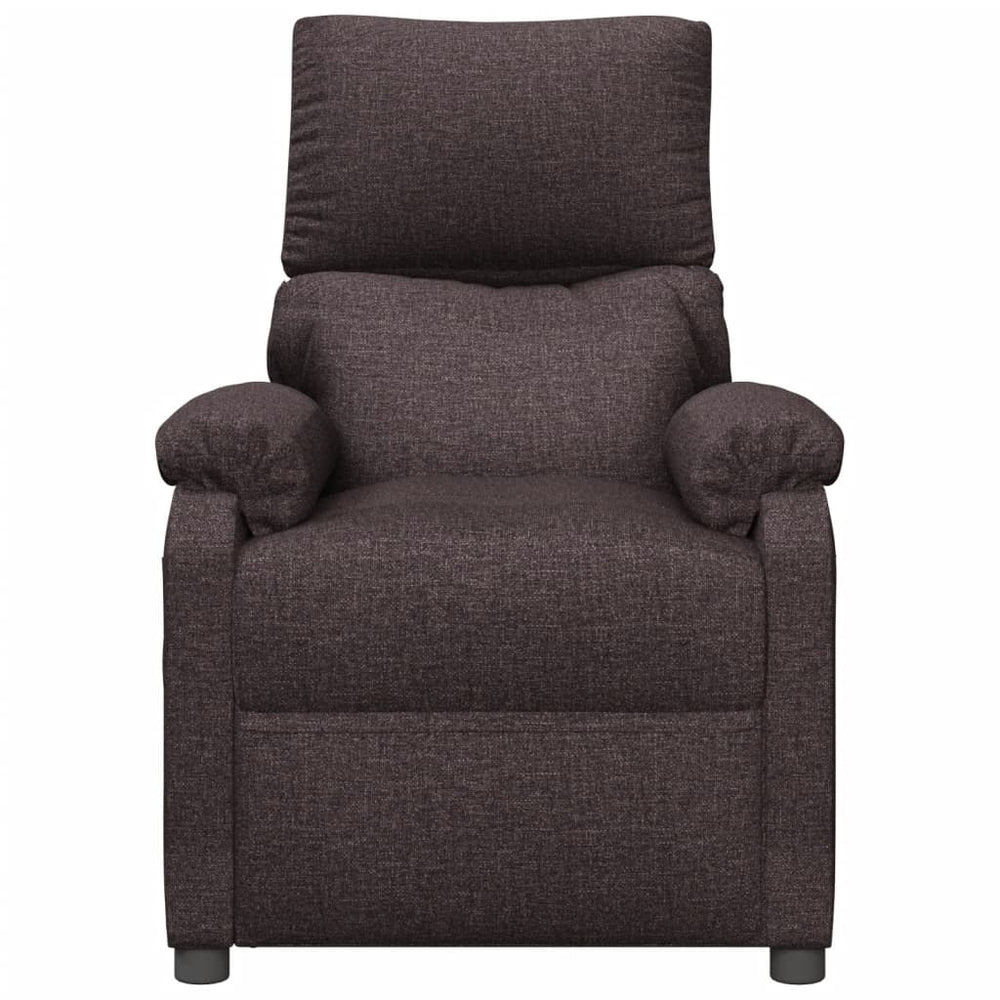 Recliner, dark brown, fabric
