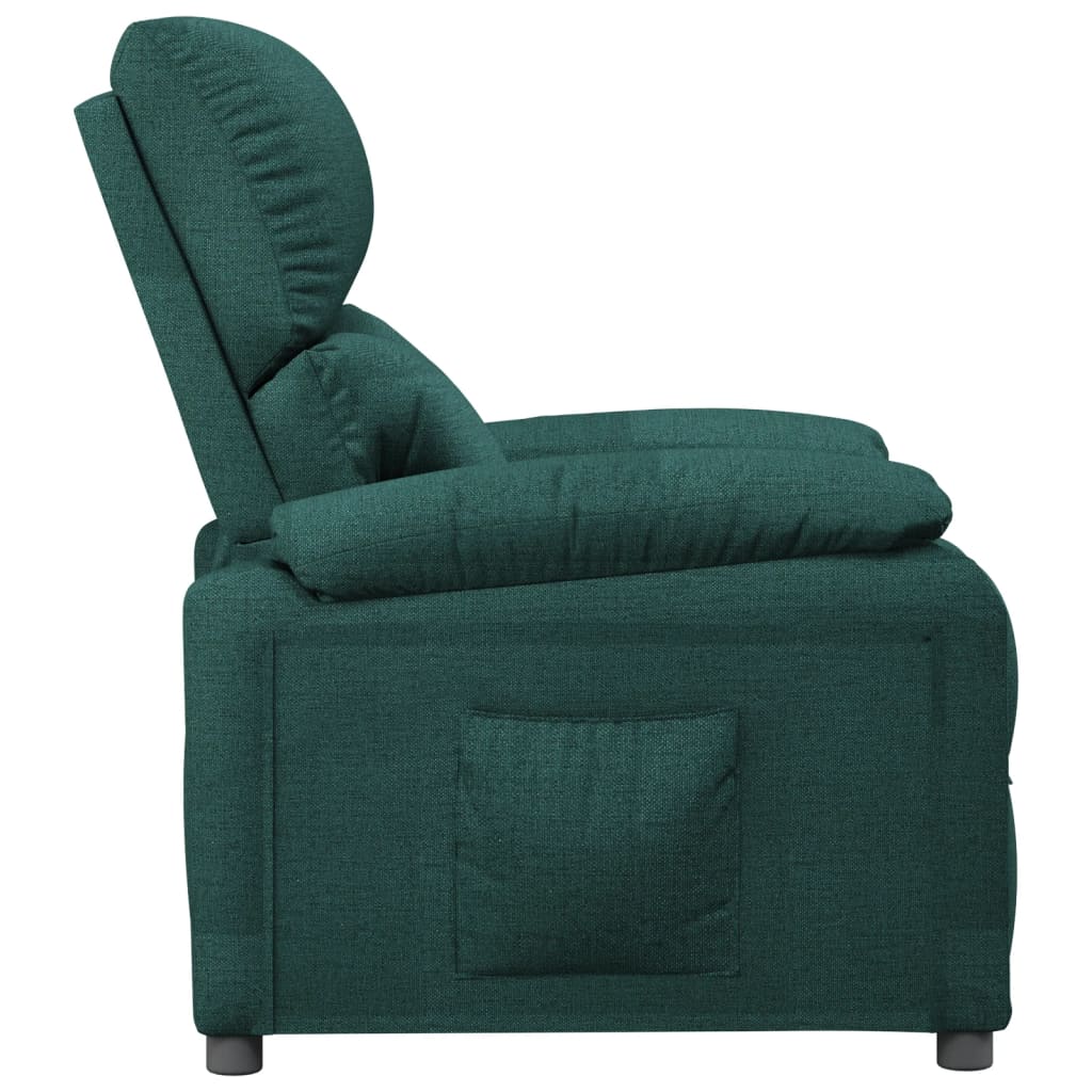 Recliner, dark green, fabric