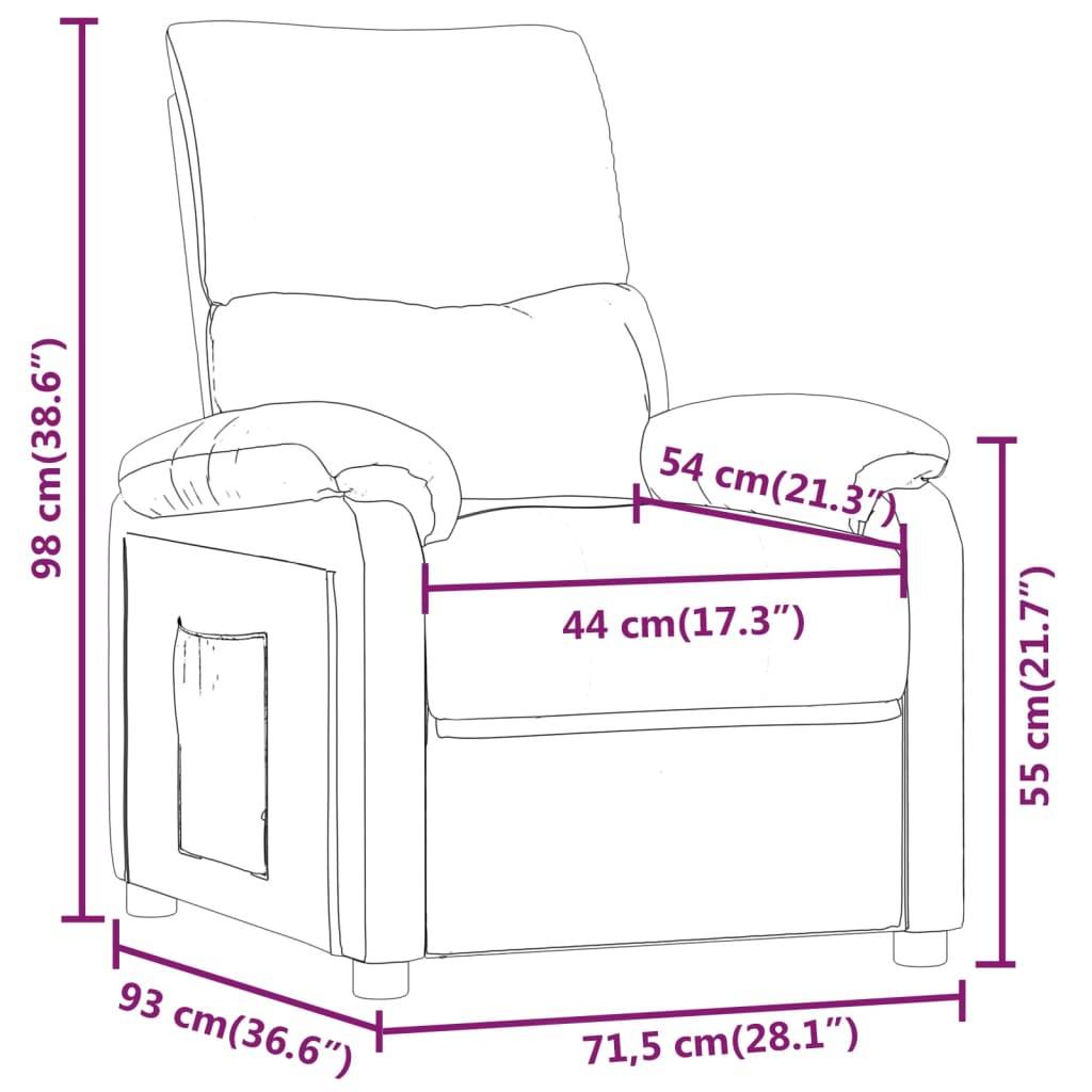 Recliner, taupe, fabric
