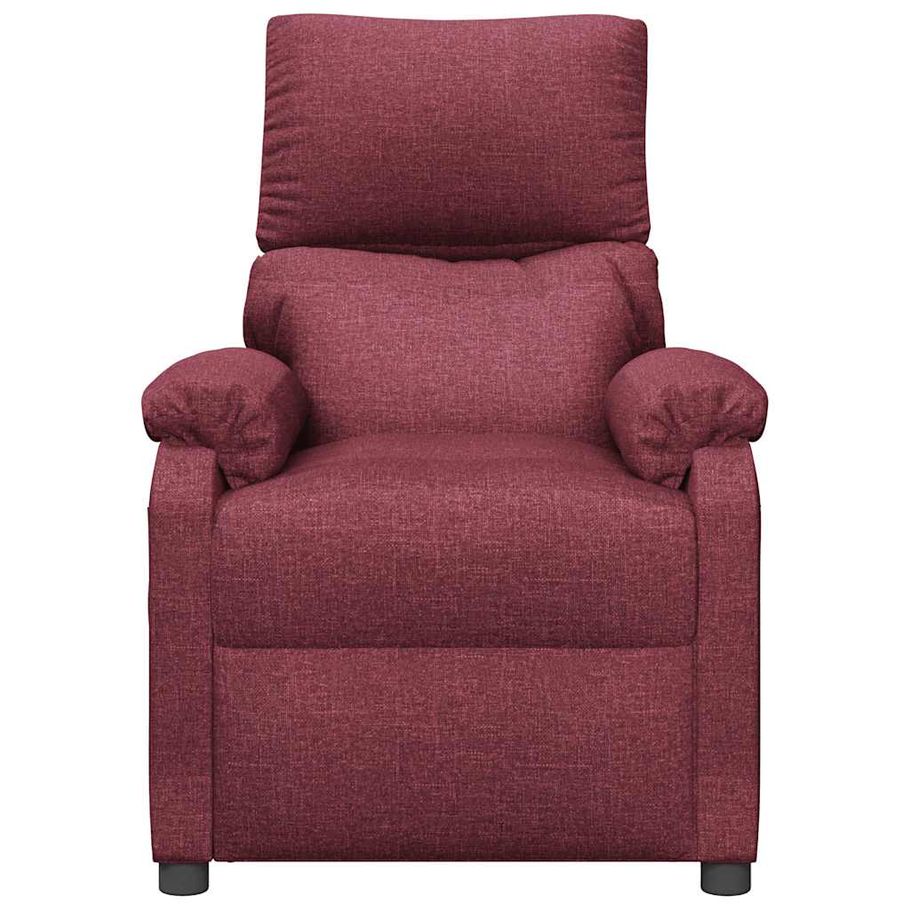 Massage chair, burgundy, fabric