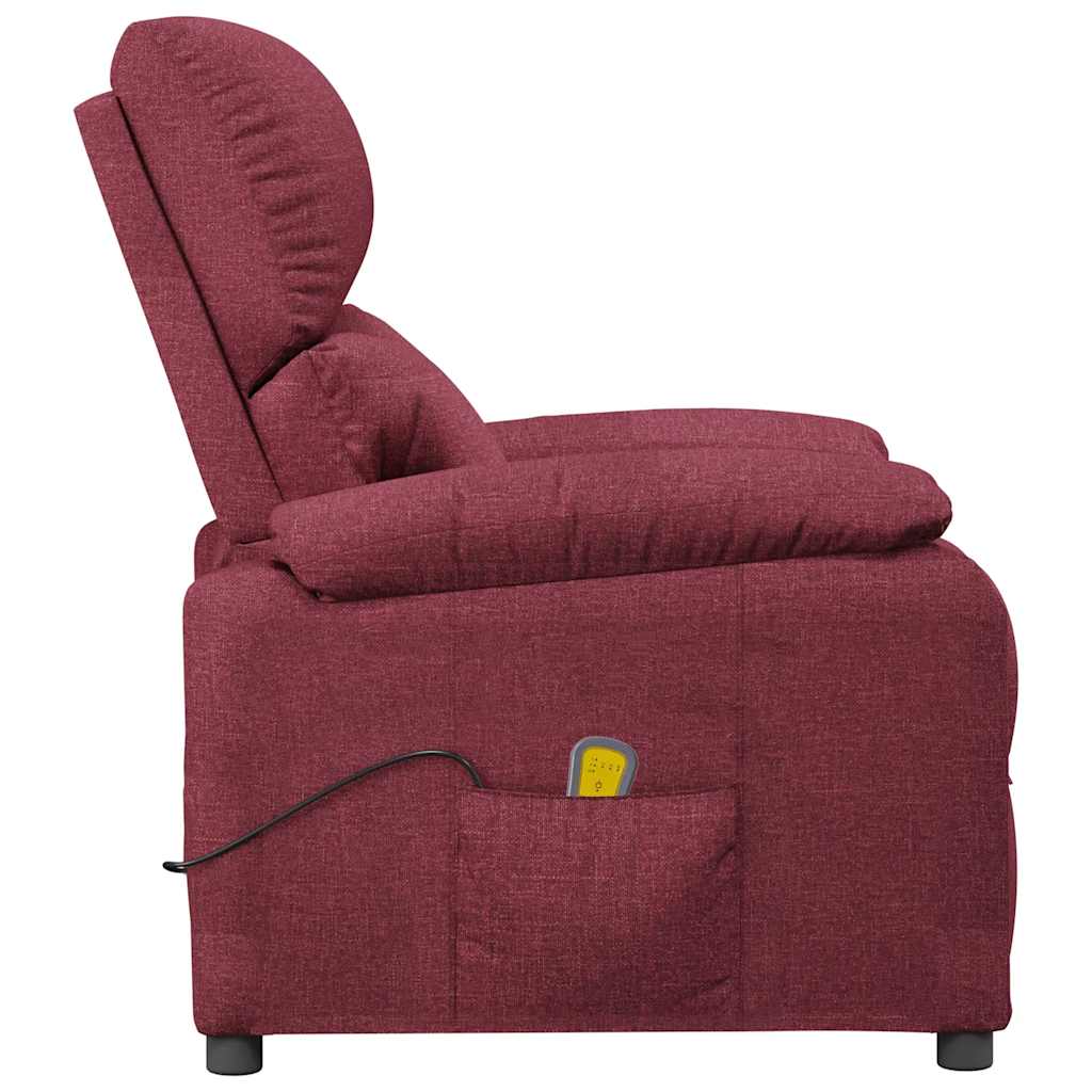Massage chair, burgundy, fabric
