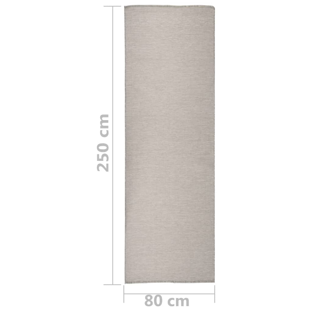 Lauko kilimėlis, šviesiai pilkos spalvos, 80x250cm, plokščio pynimo