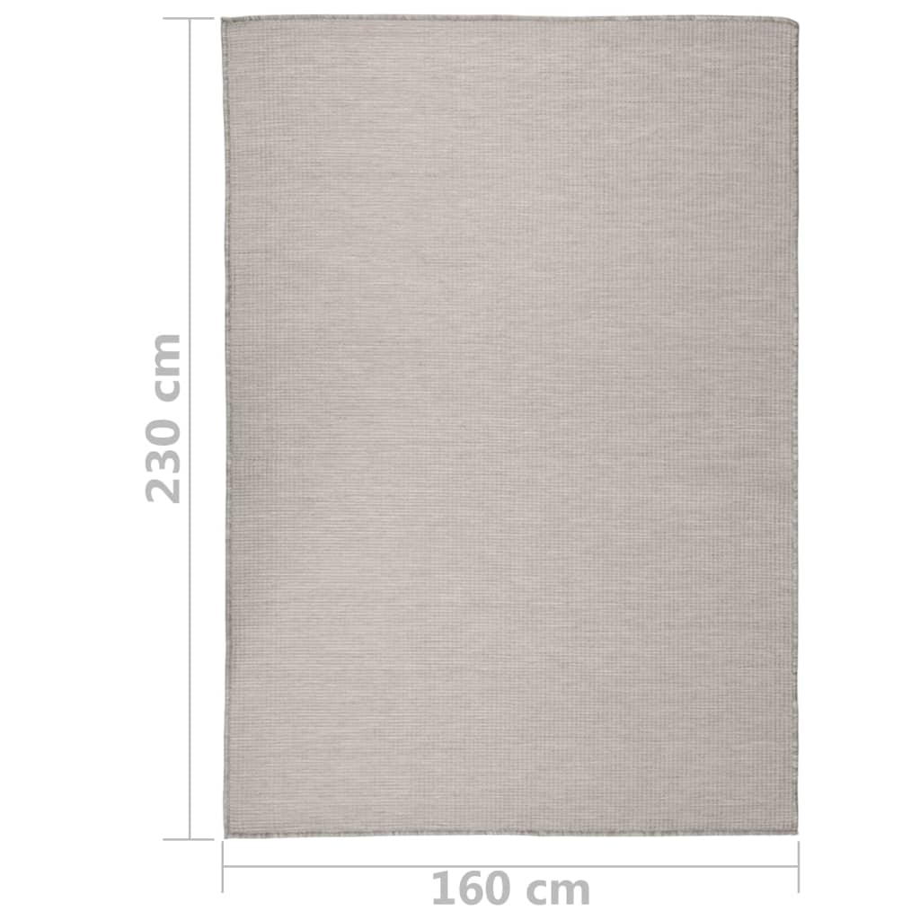 Outdoor rug, taupe, 160x230cm, flat weave