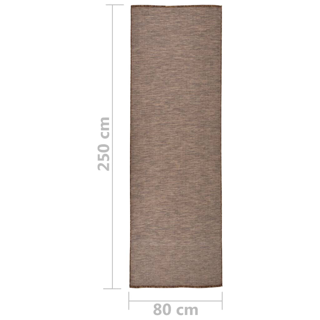 Lauko kilimėlis, rudos spalvos, 80x250cm, plokščio pynimo