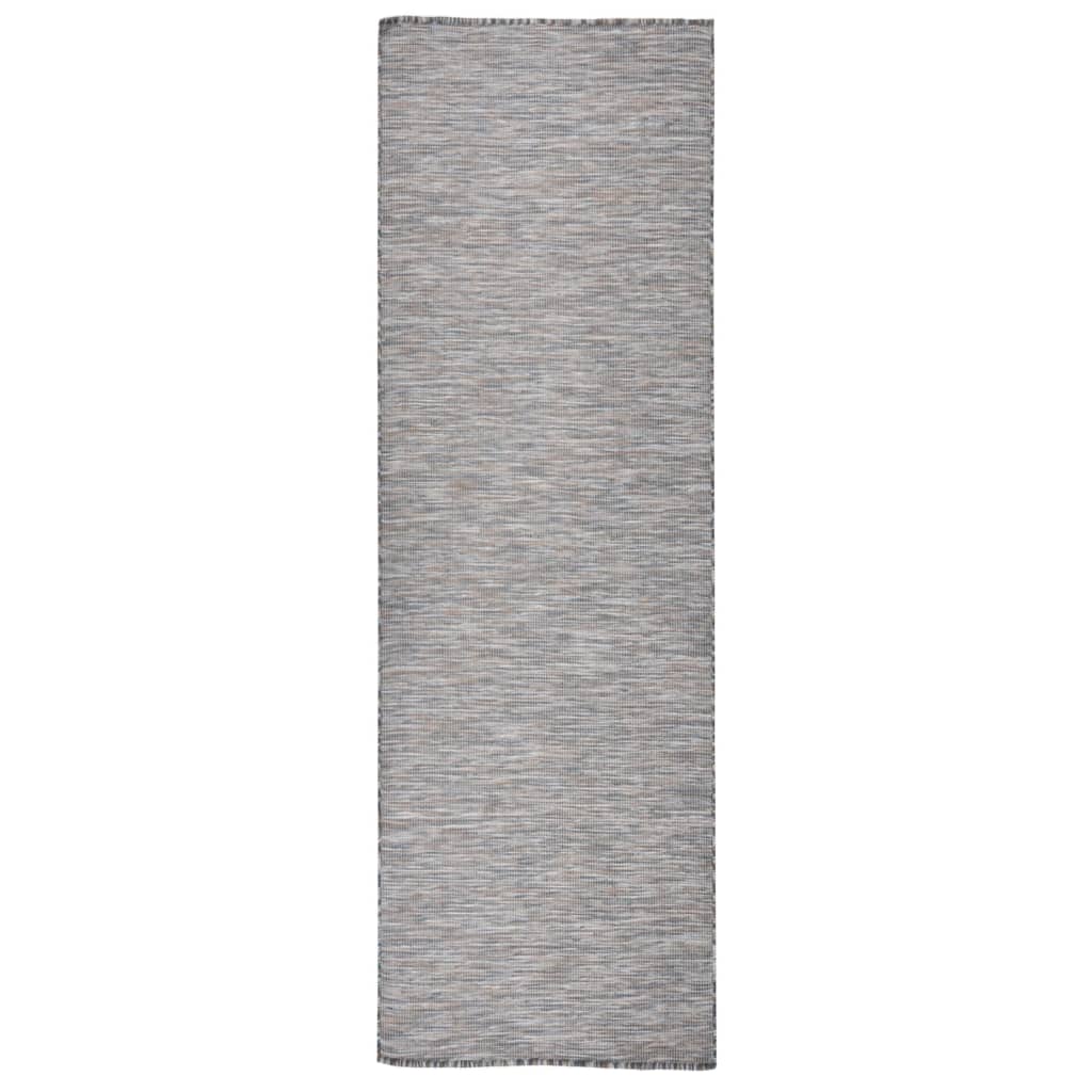 Lauko kilimėlis, rudas ir mėlyna, 80x250cm, plokščio pynimo
