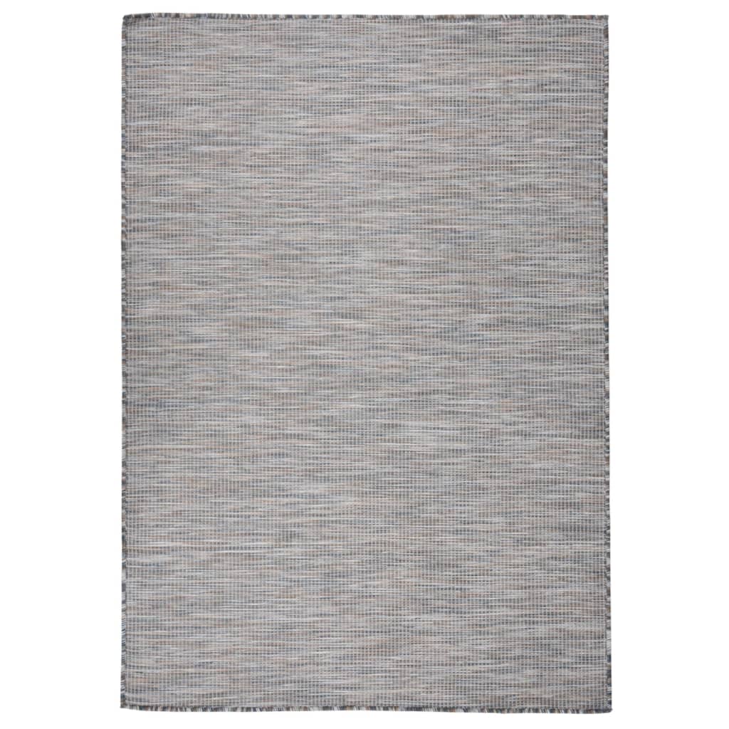 Lauko kilimėlis, rudas ir mėlyna, 140x200cm, plokščio pynimo