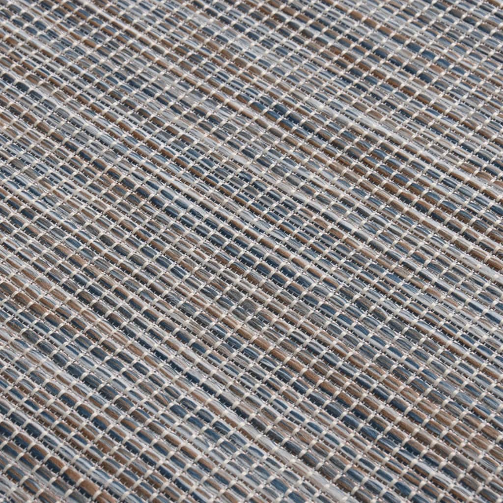 Āra paklājs, brūns un zils, 200x280cm, plakans audums