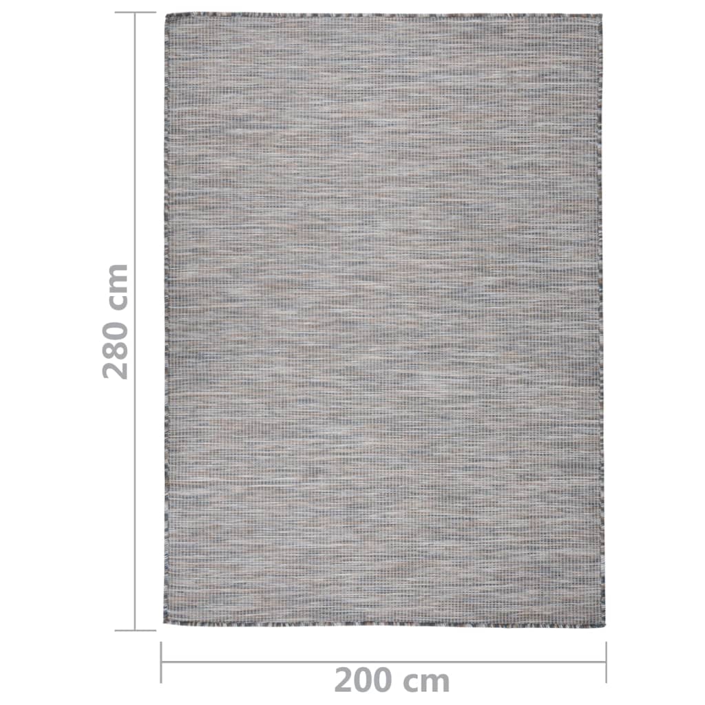 Āra paklājs, brūns un zils, 200x280cm, plakans audums
