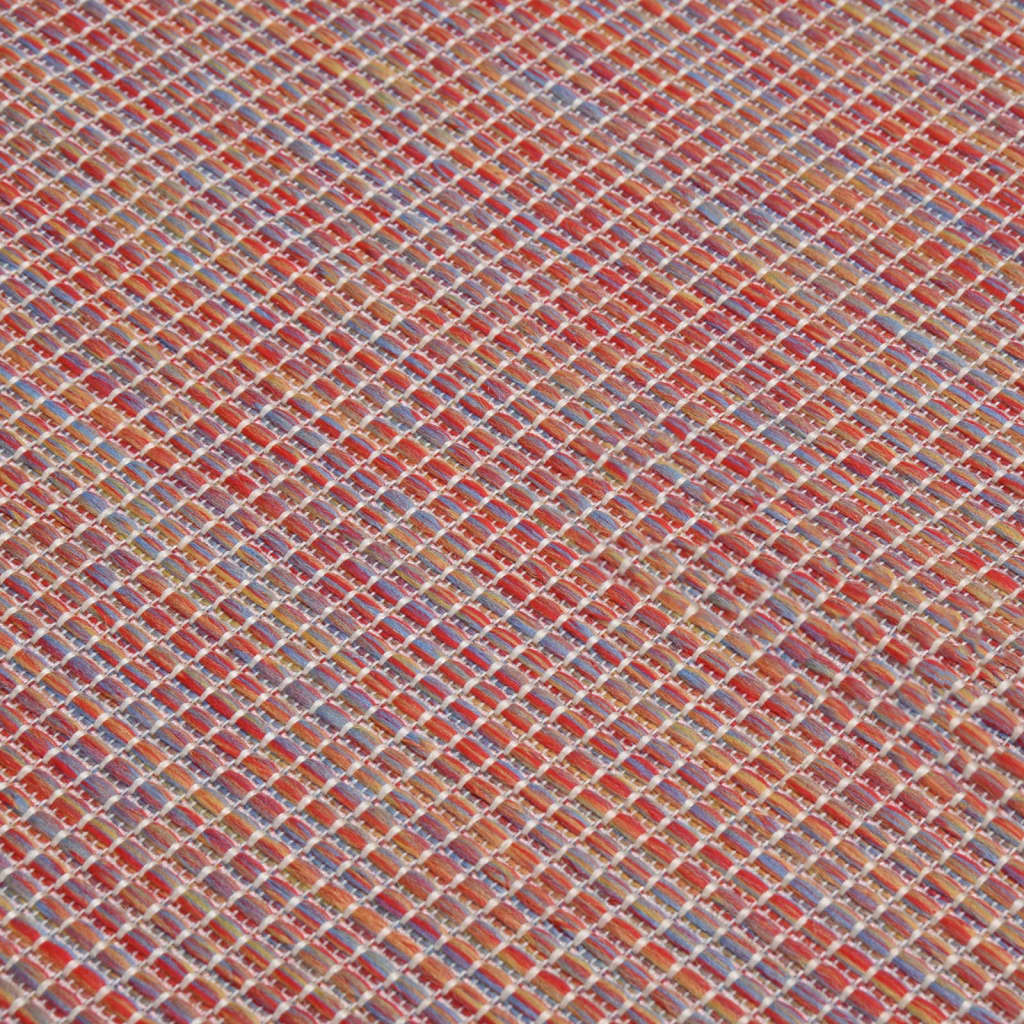 Lauko kilimėlis, raudonos spalvos, 100x200cm, plokščio pynimo