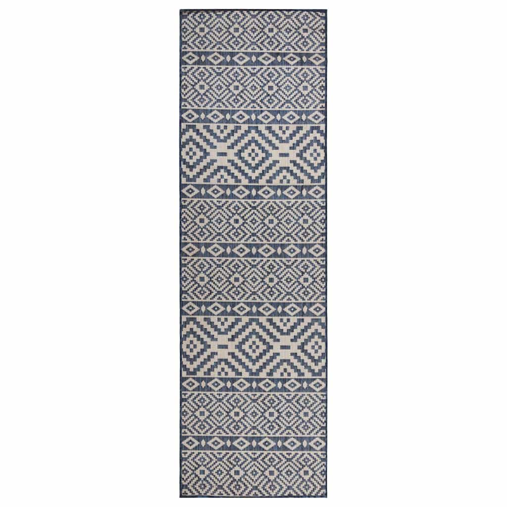 Lauko kilimėlis, mėlynos spalvos, 80x250cm, plokščio pynimo