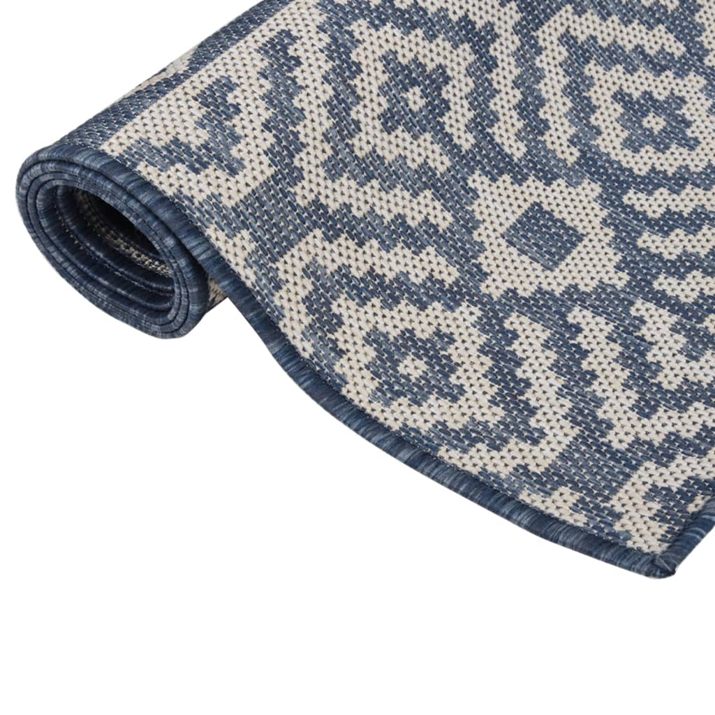 Outdoor mat, blue, 80x250cm, flat weave