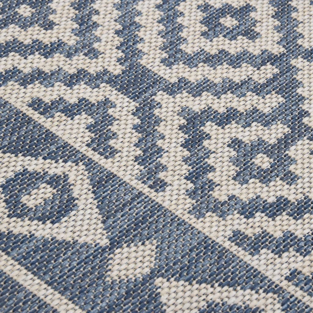 Outdoor mat, blue, 80x250cm, flat weave