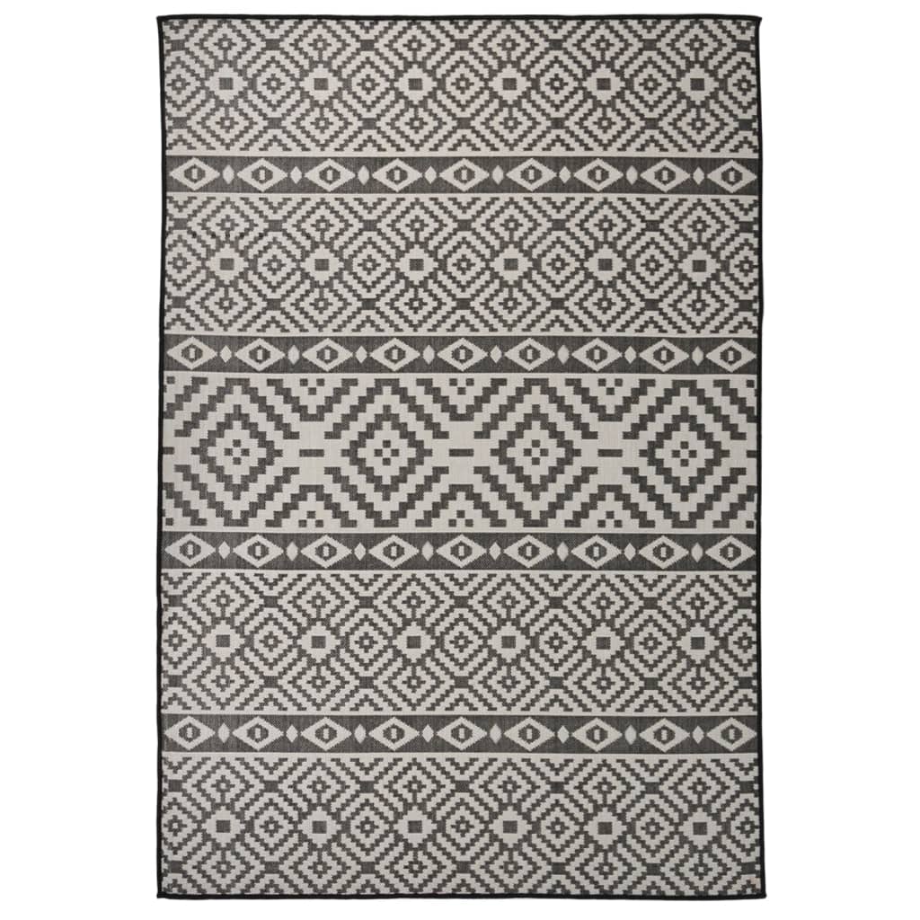 Outdoor rug, black, 160x230cm, flat weave
