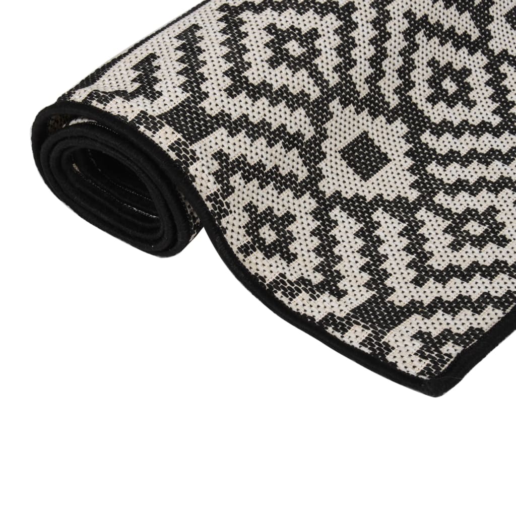 Outdoor rug, black, 160x230cm, flat weave