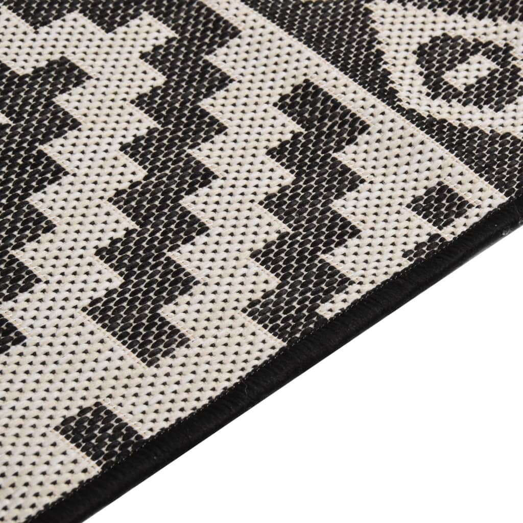 Outdoor rug, black, 160x230cm, flat weave