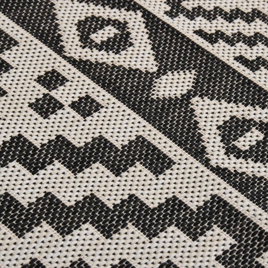Outdoor rug, black, 160x230cm, flat weave