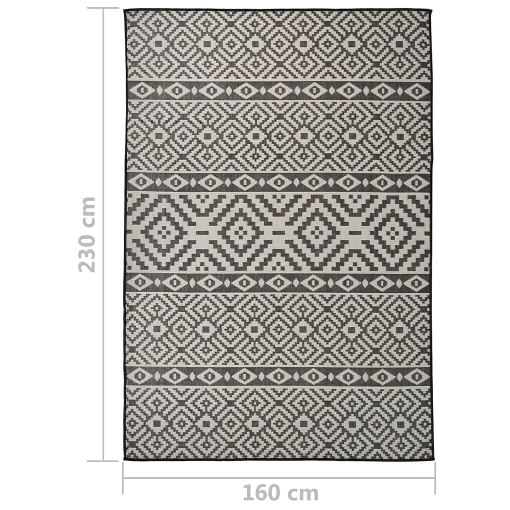 Outdoor rug, black, 160x230cm, flat weave