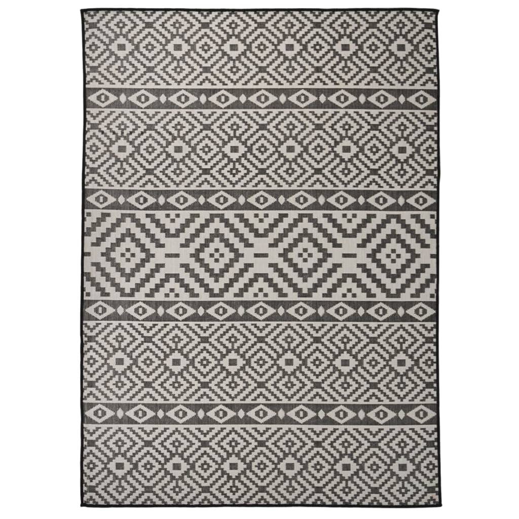 Outdoor rug, black, 200x280cm, flat weave