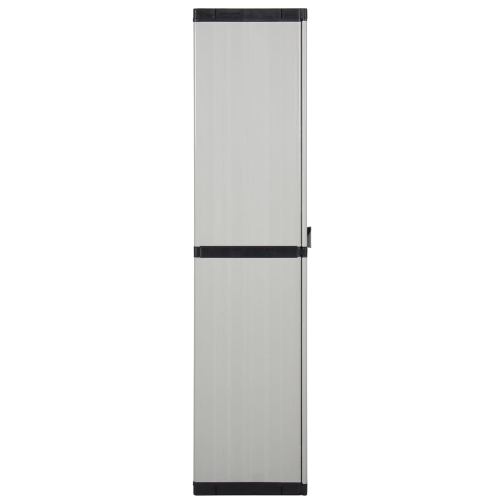 Garden Storage Cabinet with 3 Shelves, Grey and Black, 68x40x168cm
