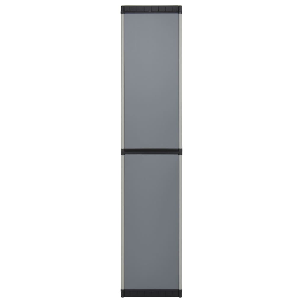 Garden cabinet with 3 shelves, grey and black, 34x40x168cm