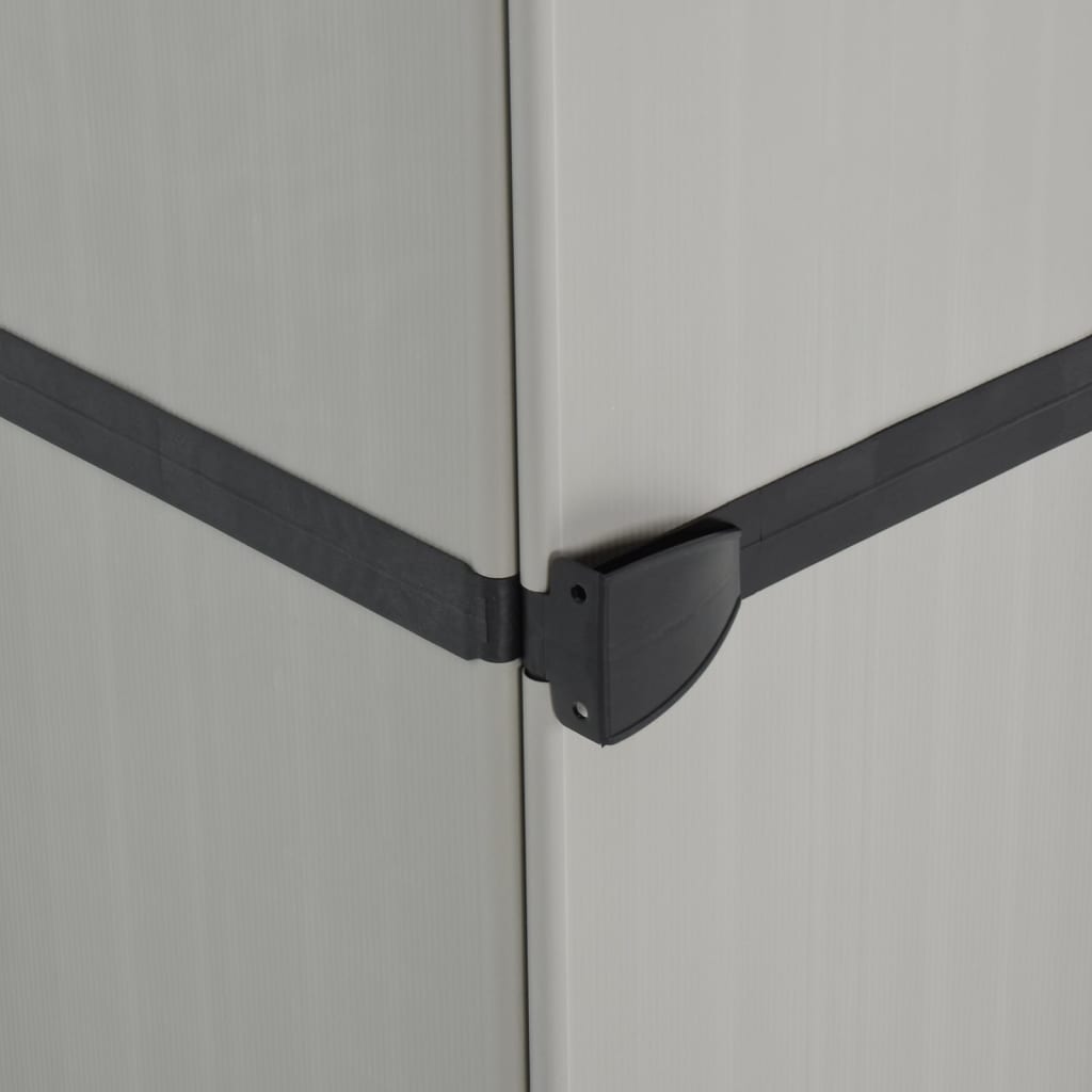 Garden cabinet with 3 shelves, grey and black, 34x40x168cm