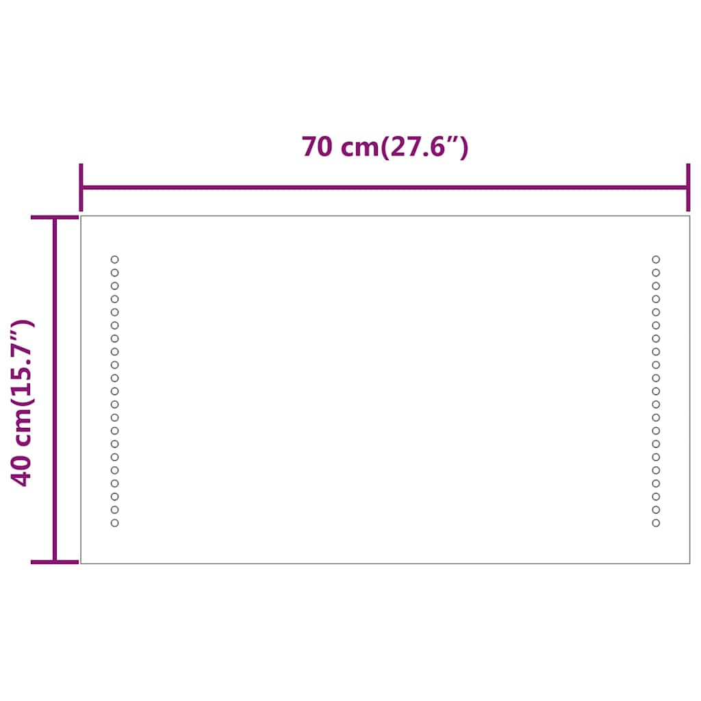 Bathroom LED mirror, 70x40cm