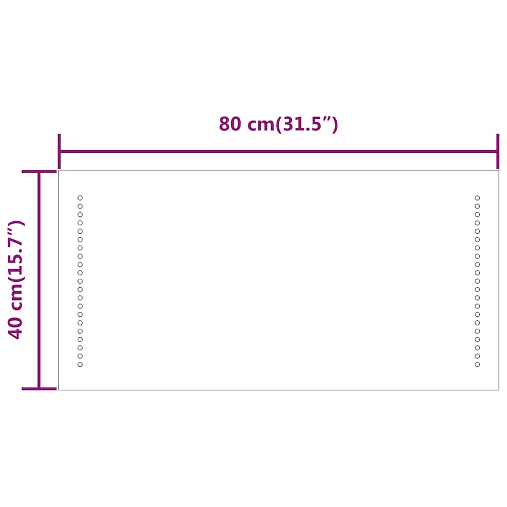 LED Bathroom Mirror, 80x40cm