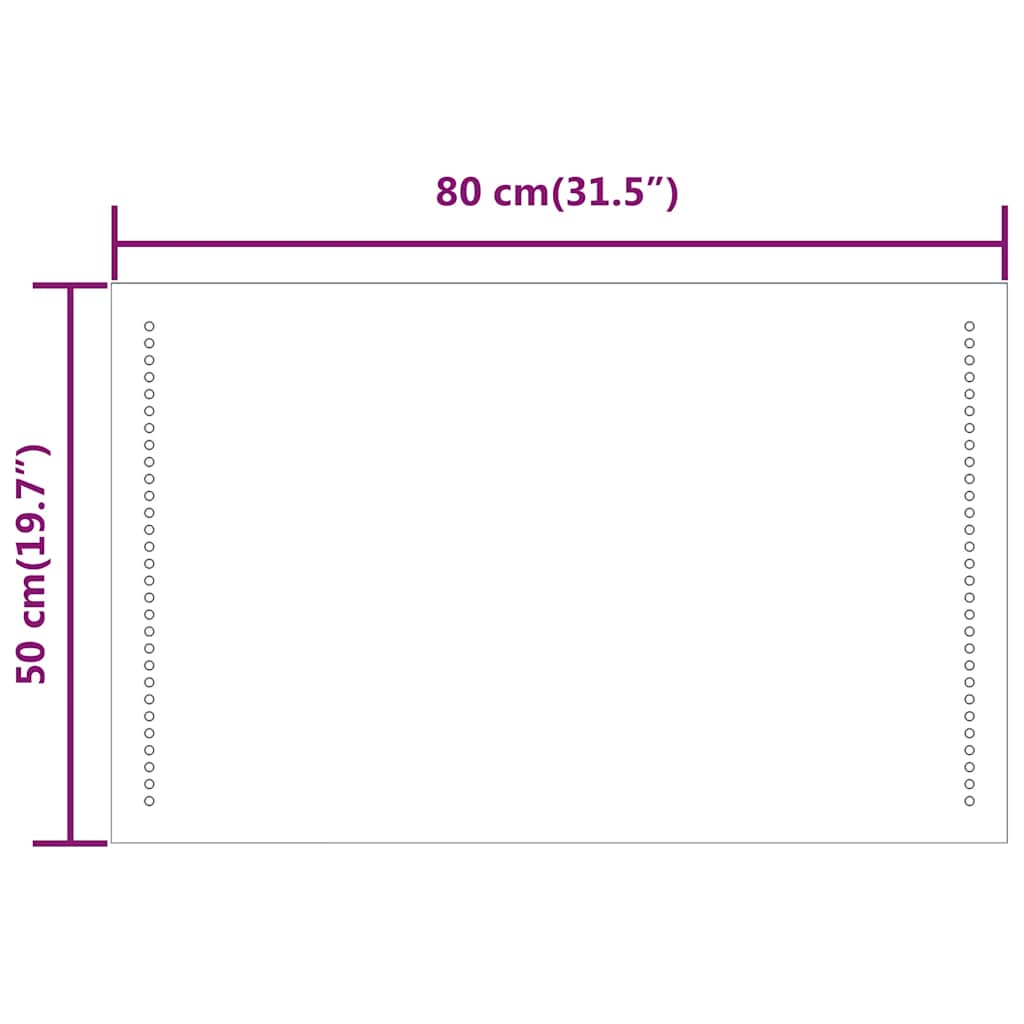 Bathroom LED mirror, 80x50cm