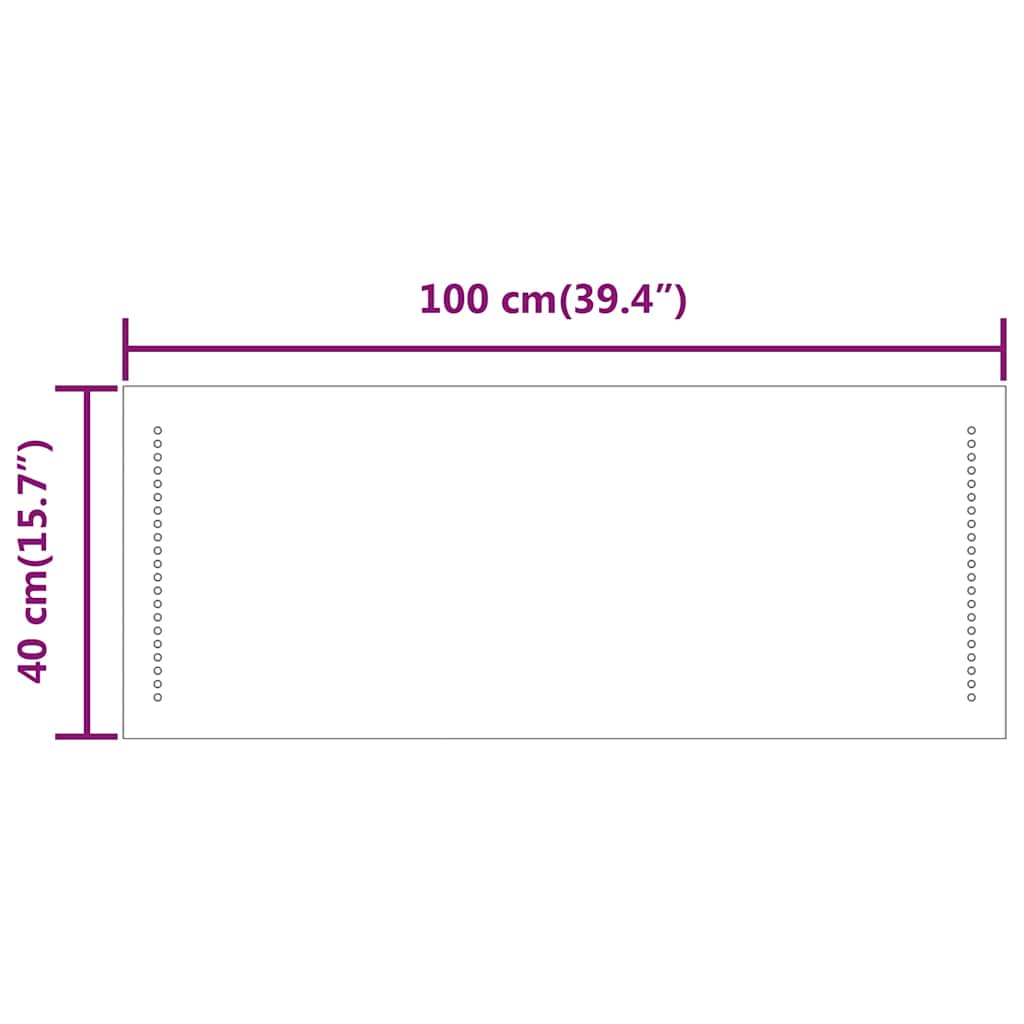 Bathroom LED mirror, 100x40cm