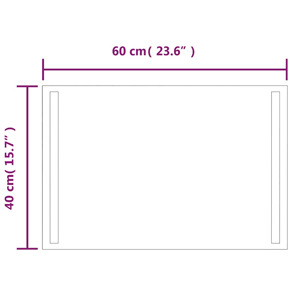 LED Bathroom Mirror, 60x40cm