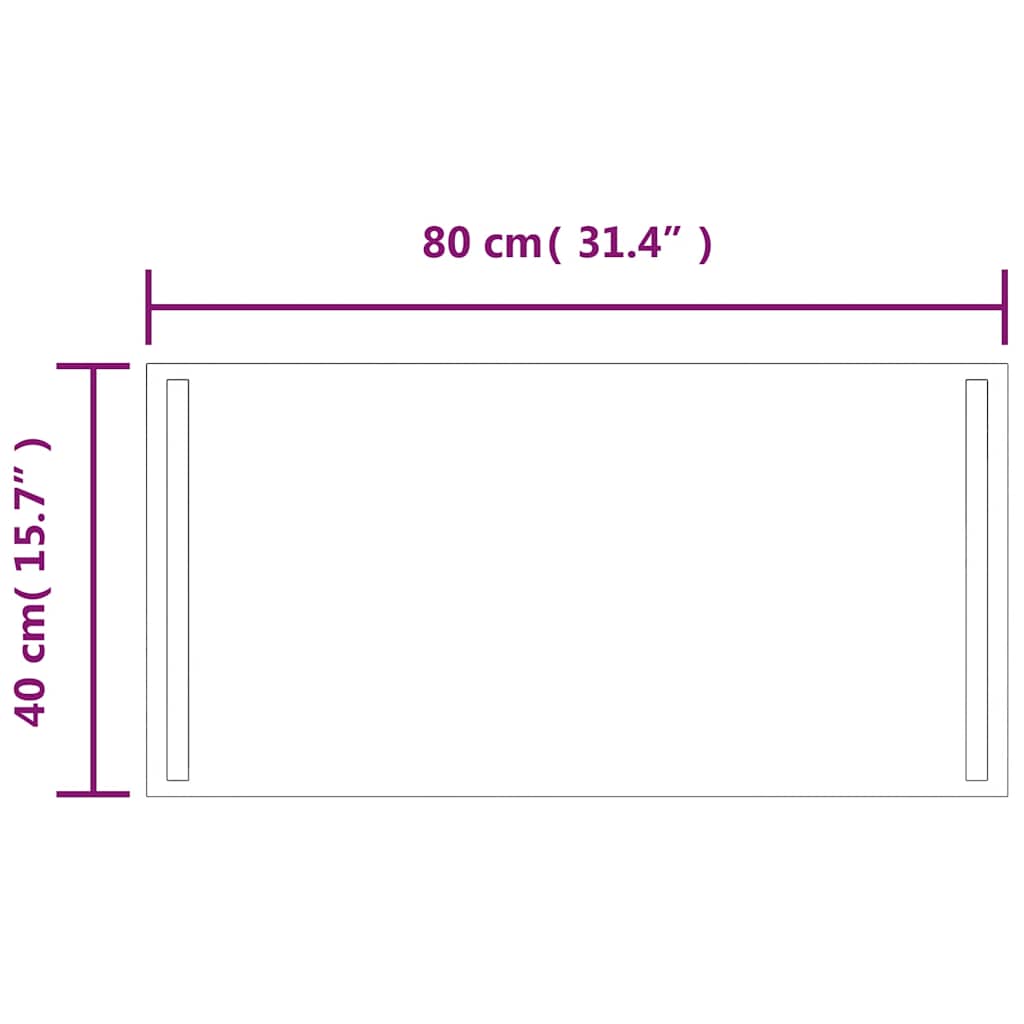 LED Bathroom Mirror, 80x40cm