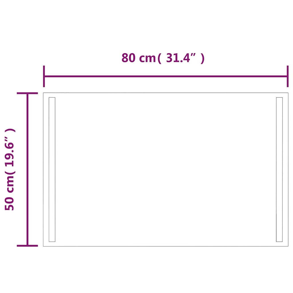 LED bathroom mirror, 80x50cm