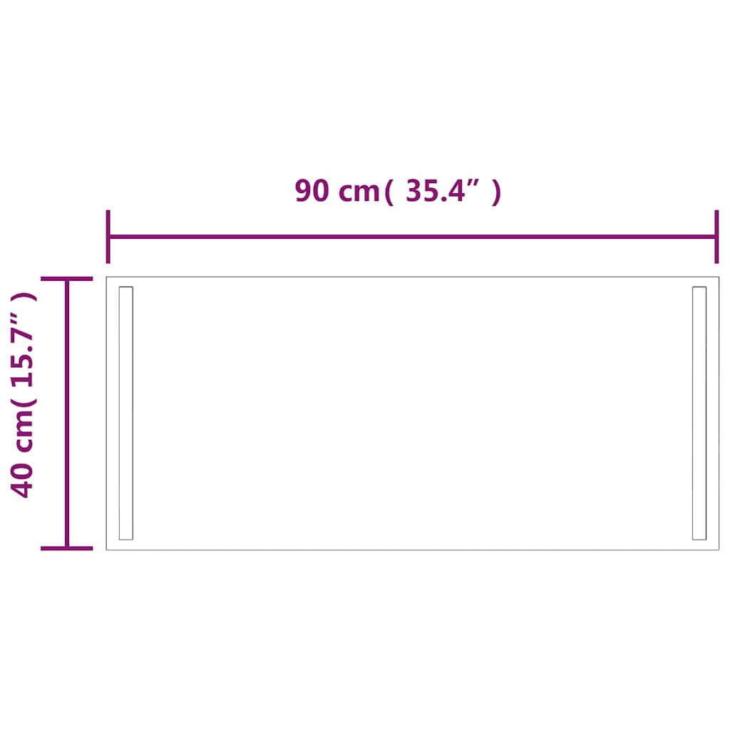 Vannas istabas LED spogulis, 90x40cm