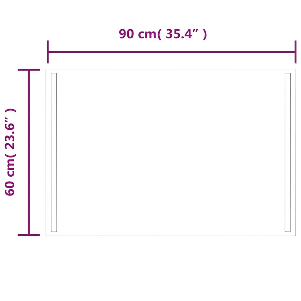 Vannas istabas LED spogulis, 90x60cm