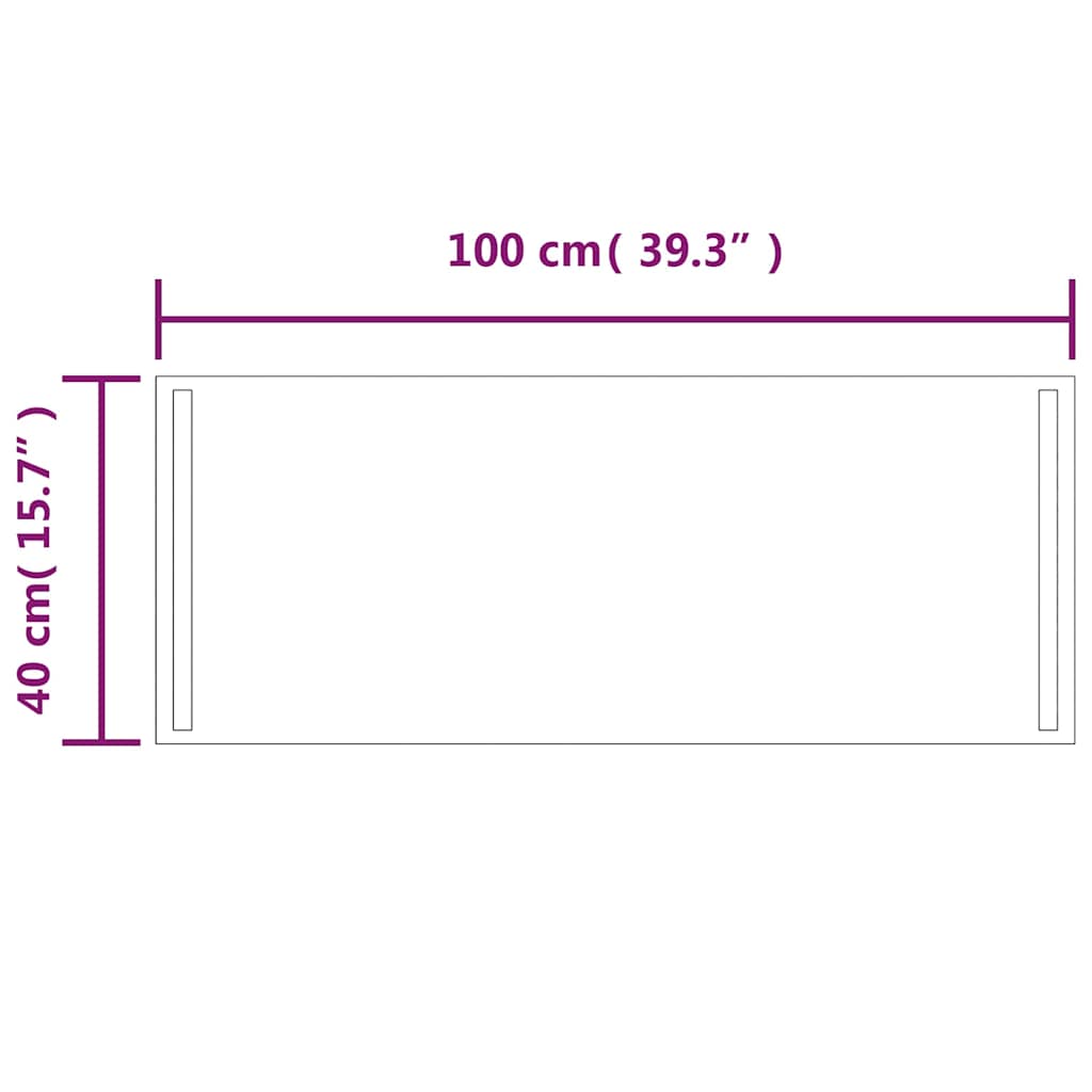 Vannas istabas LED spogulis, 100x40cm