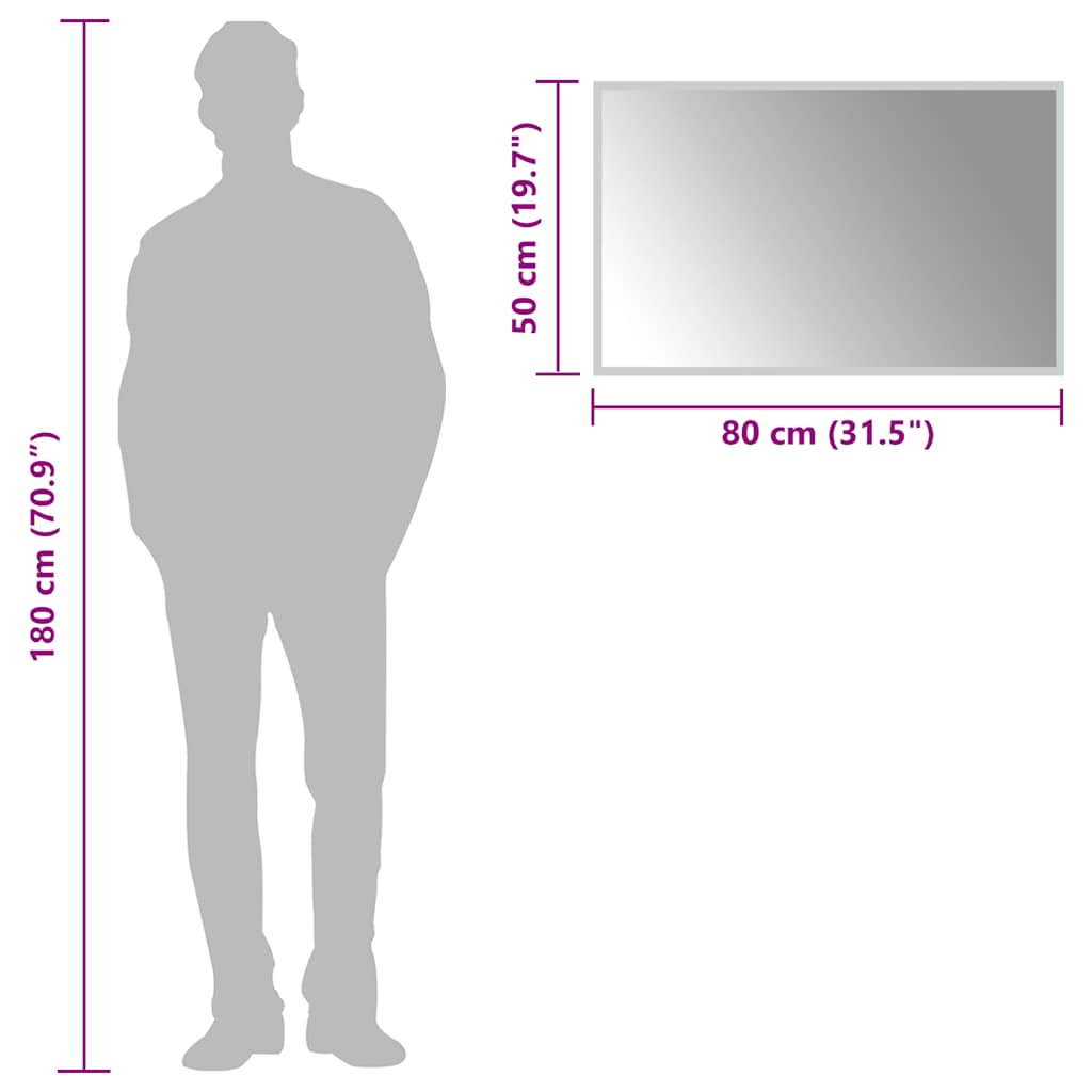 Vonios kambario LED veidrodis, 80x50cm